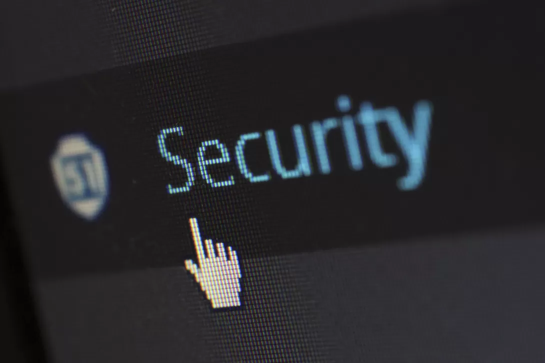 Security text with mouse hovering over it